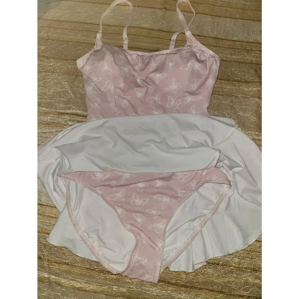 Pink butterfly pattern One piece bathing suit - Picture 2 of 10